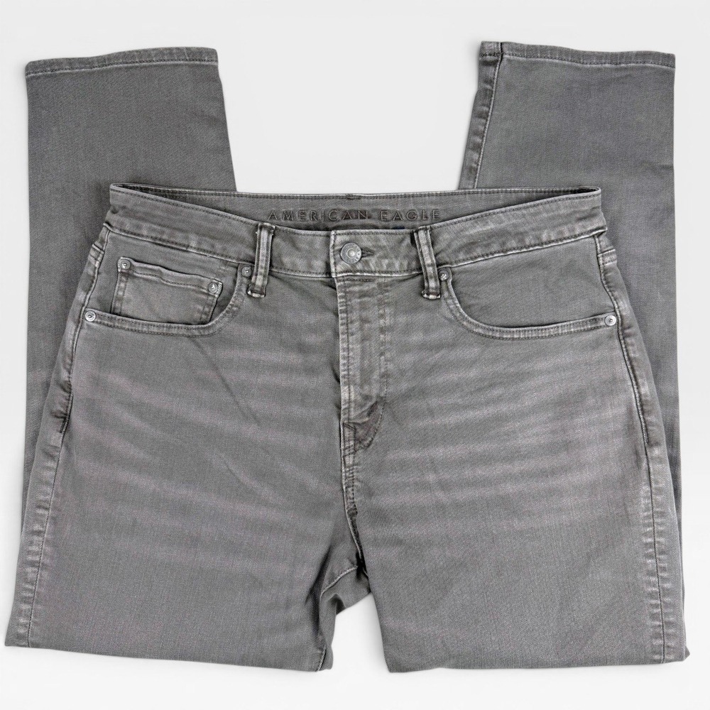 AMERICAN EAGLE Airflex+ Athletic Fit‎ Jeans Mens 34 Gray Denim Stretch Casual